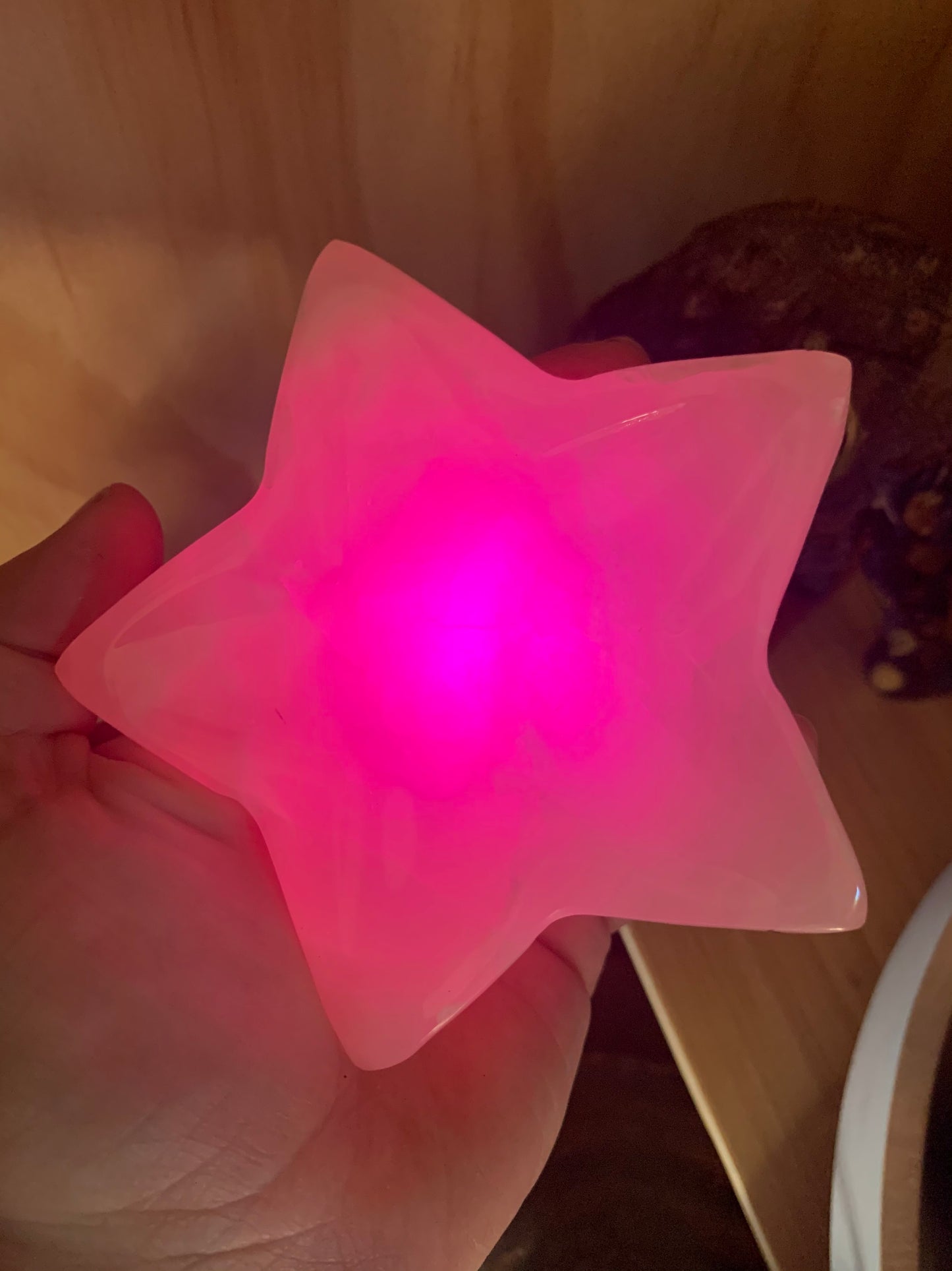Pink Mangano Calcite Star Bowl
