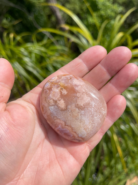 Cherry Blossom/Flower Agate Palm Stone