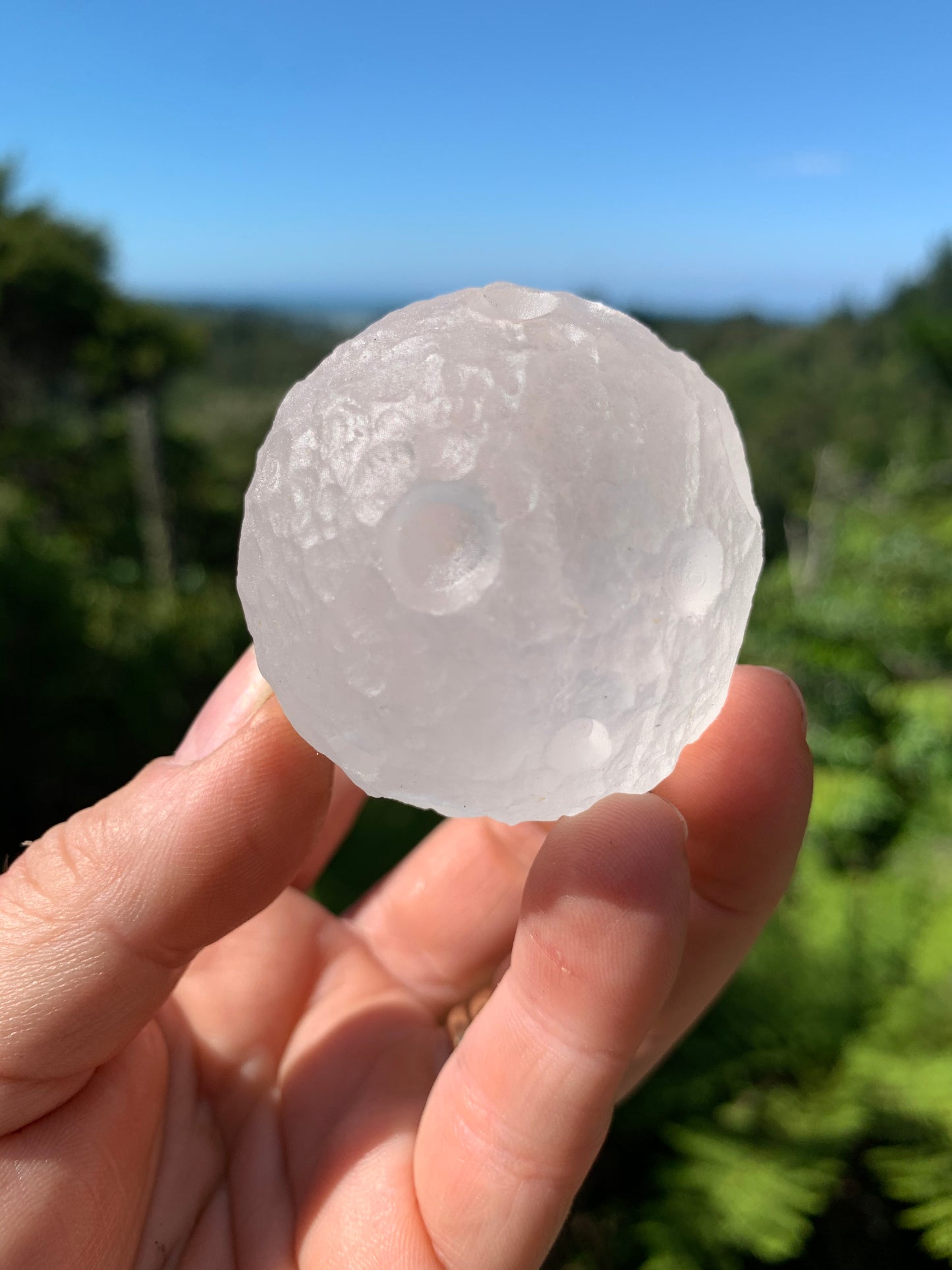 Clear Quartz Carved Moon