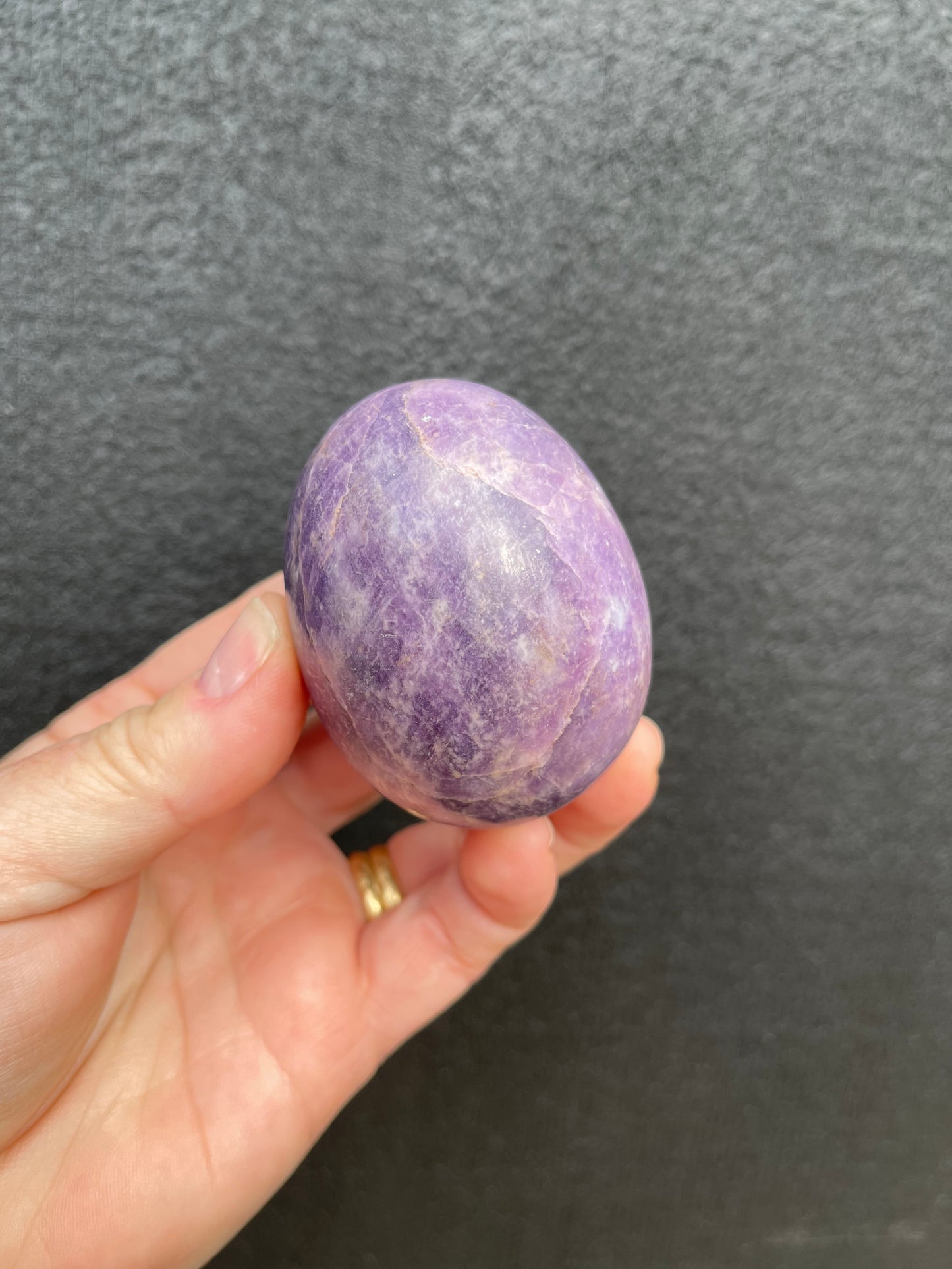 Lepidolite carved stone Egg