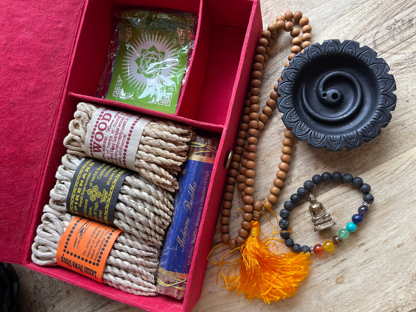 Tibetan Incense Gift Box, Om Mani Rope Incense