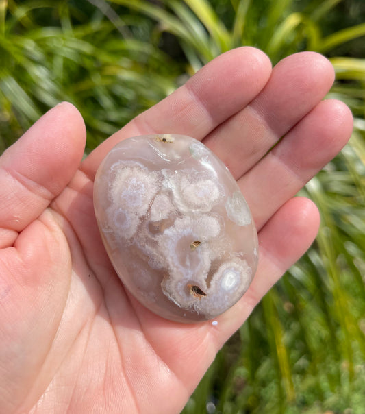 Cherry Blossom/Flower Agate Palm Stone