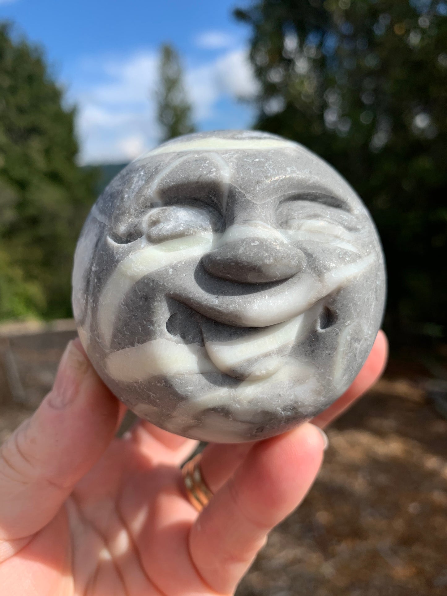 Thousand Eye/Shell Jasper Happy Face Sphere