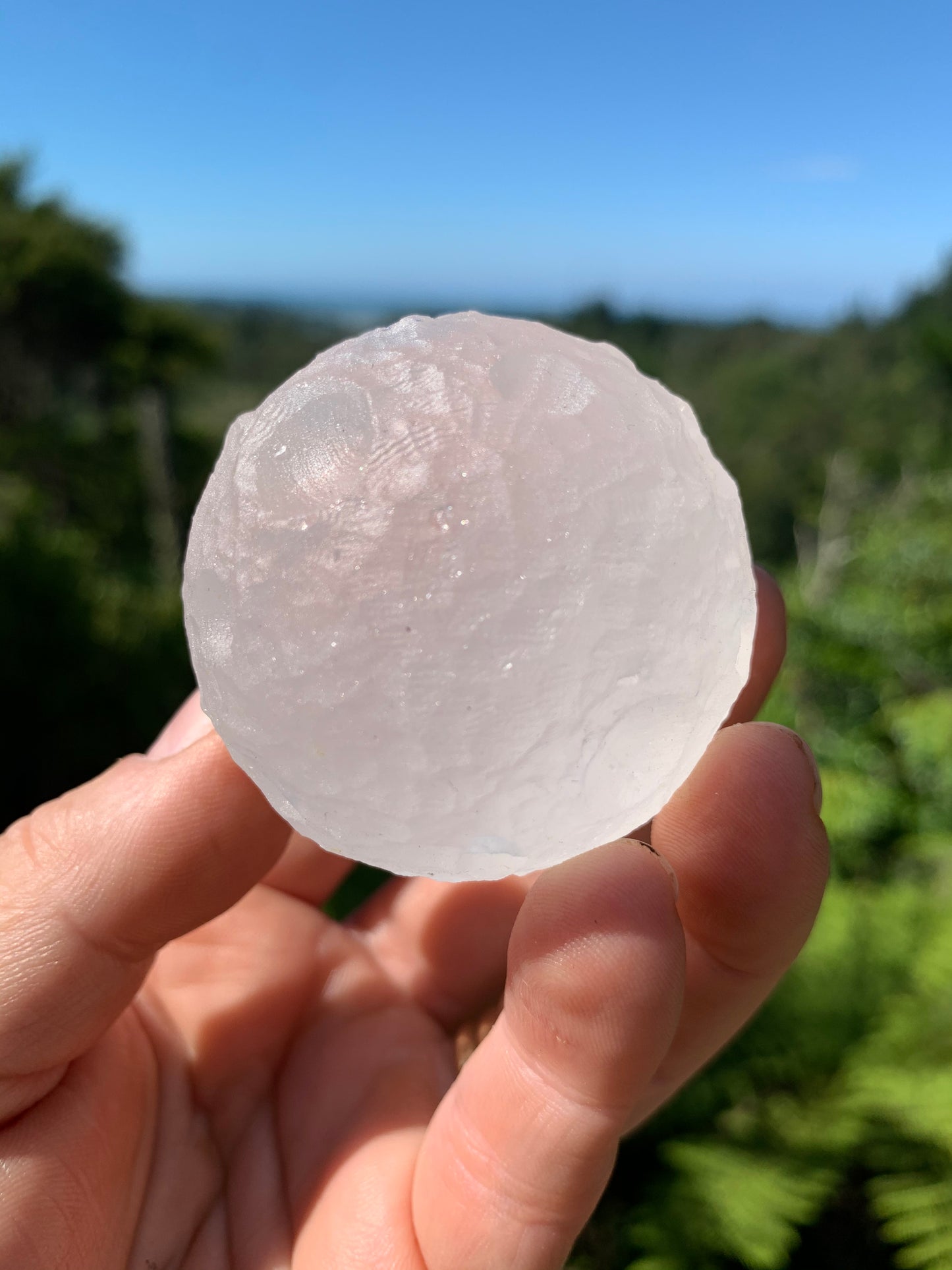 Clear Quartz Carved Moon