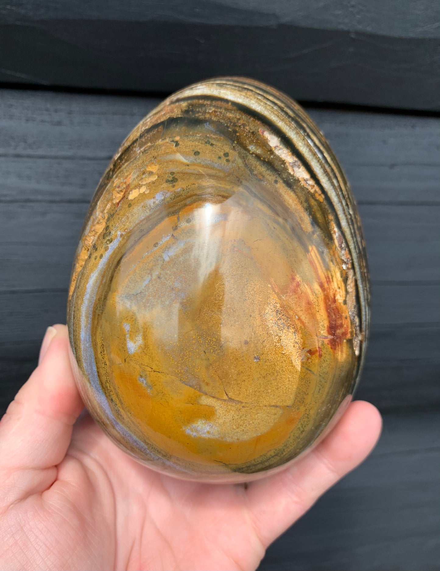 Ocean Jasper Carved stone Egg