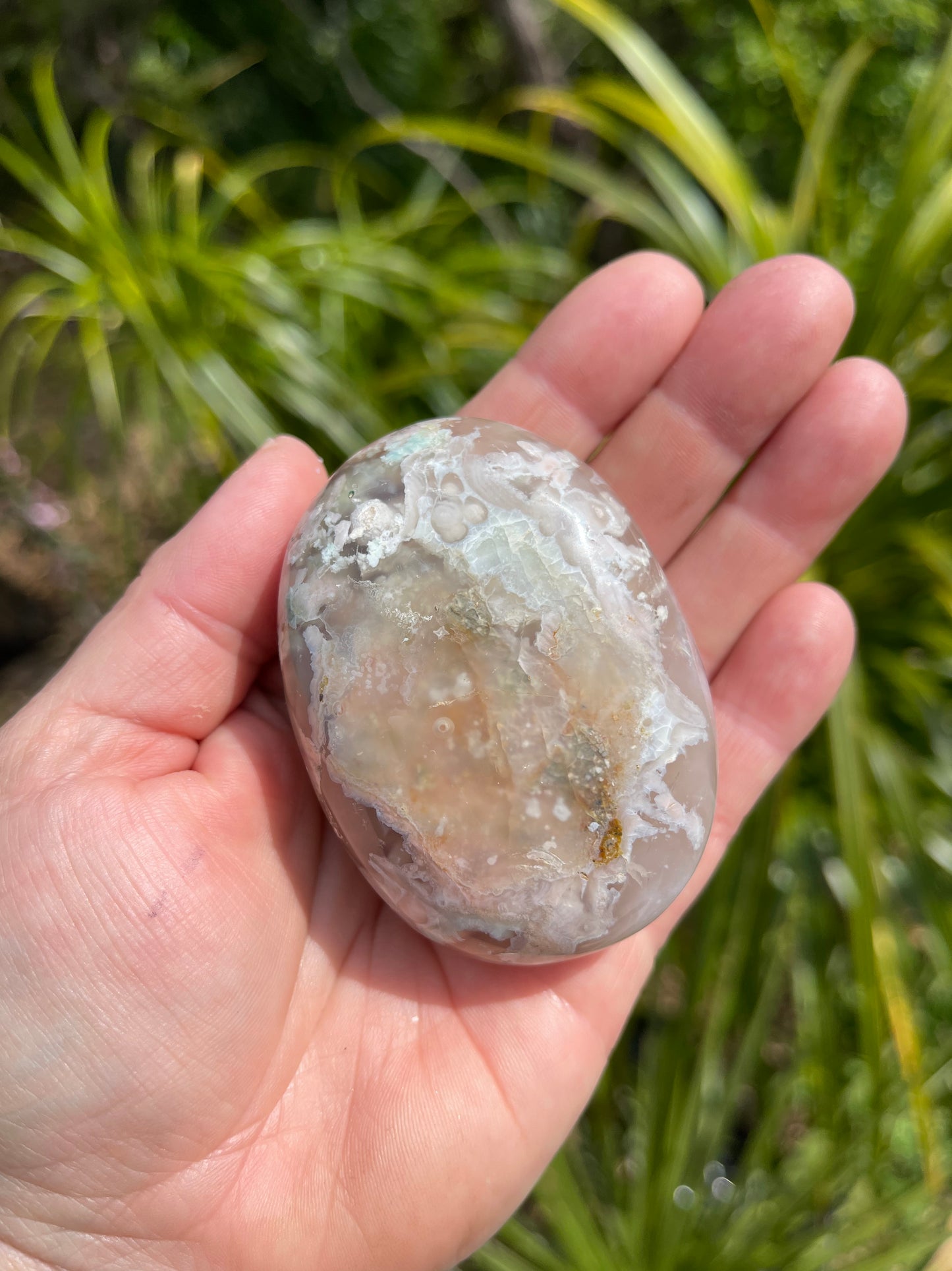 Cherry Blossom/Flower Agate Palm Stone