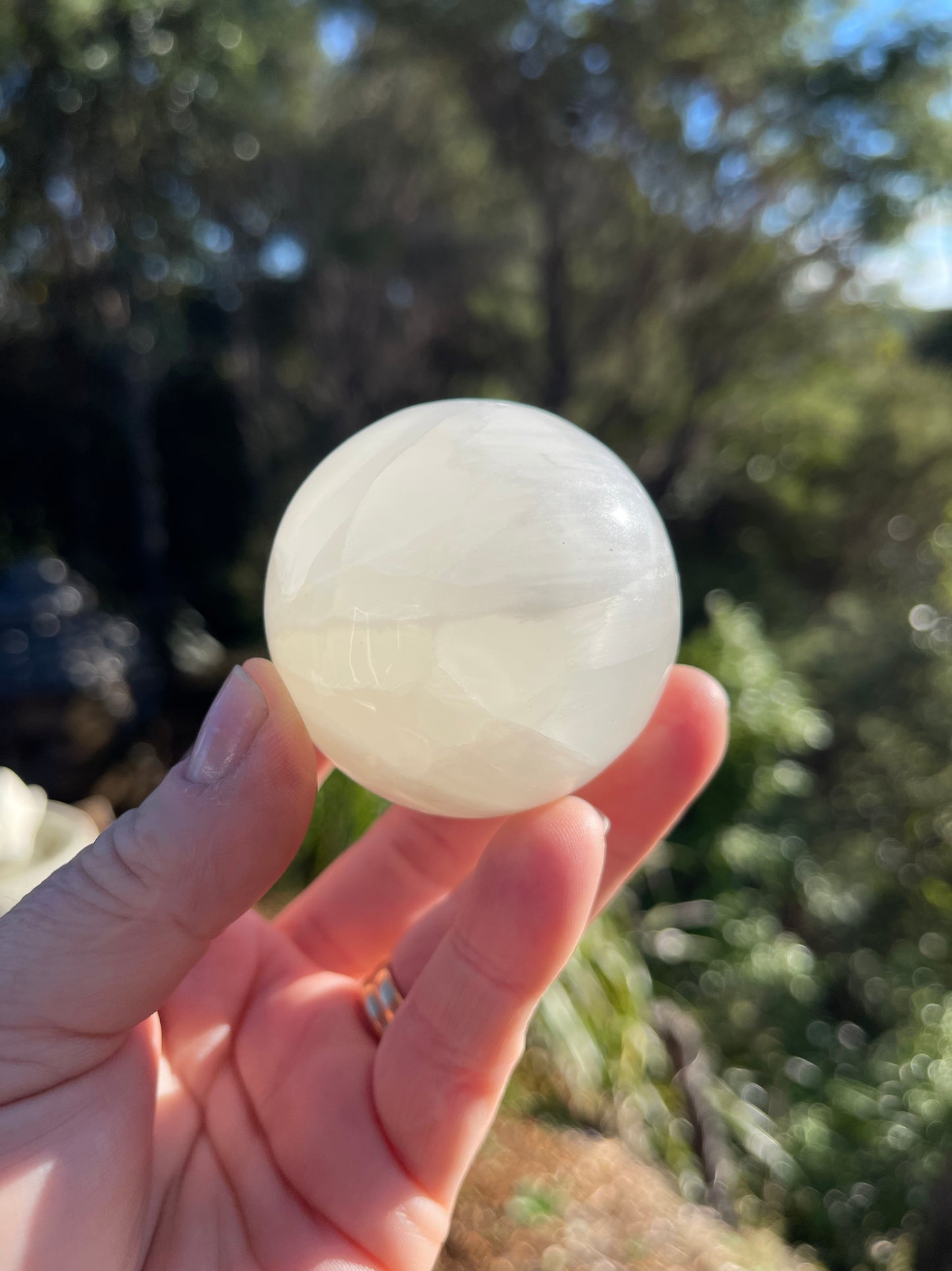 White Calcite Sphere