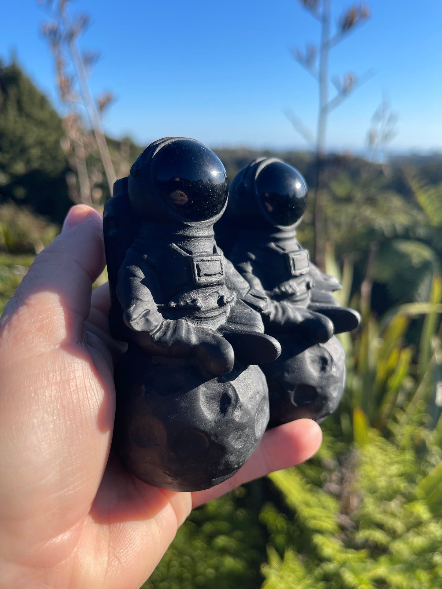 Obsidian Meditating Astronaut on the Moon
