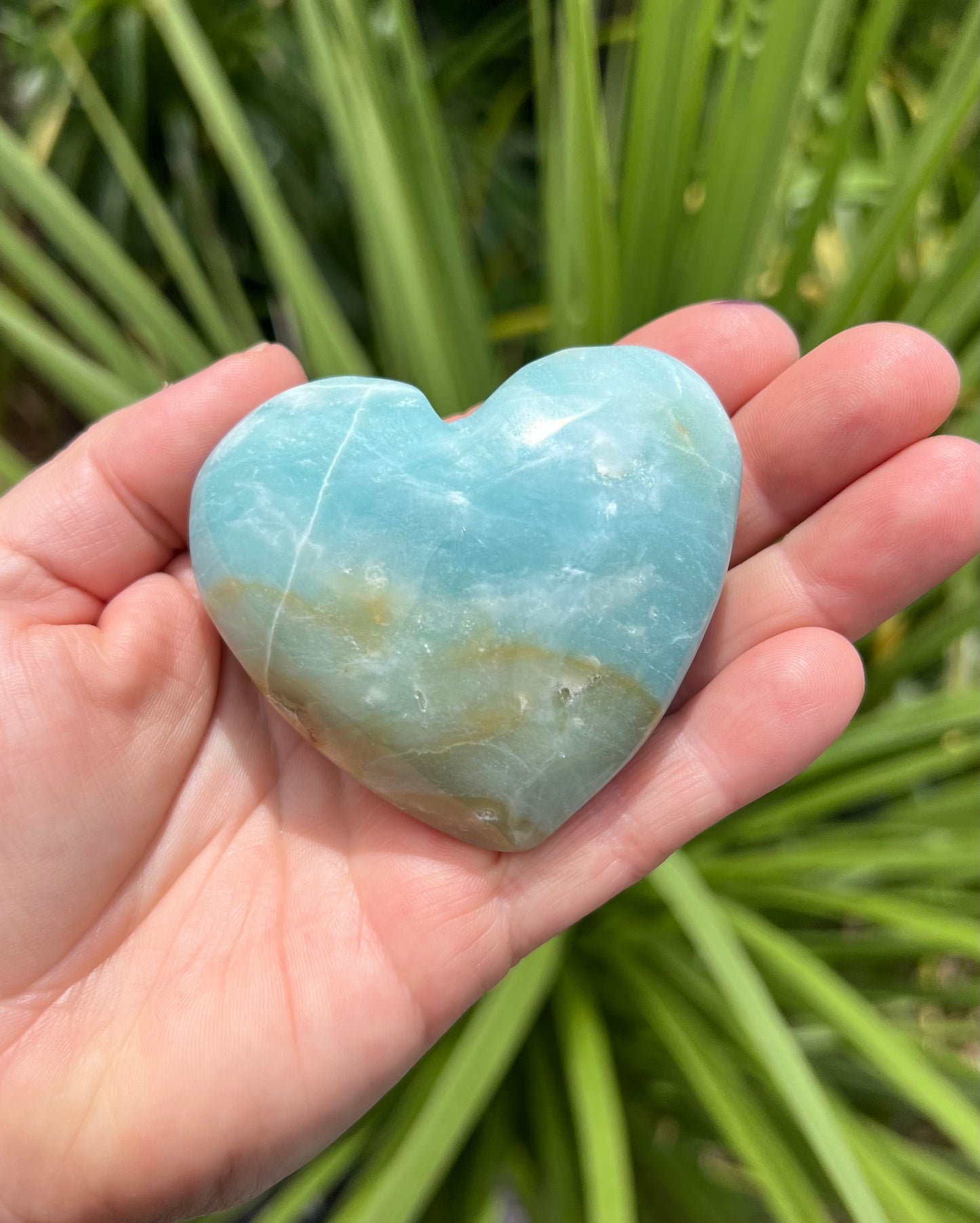 Blue  green Quartz Heart