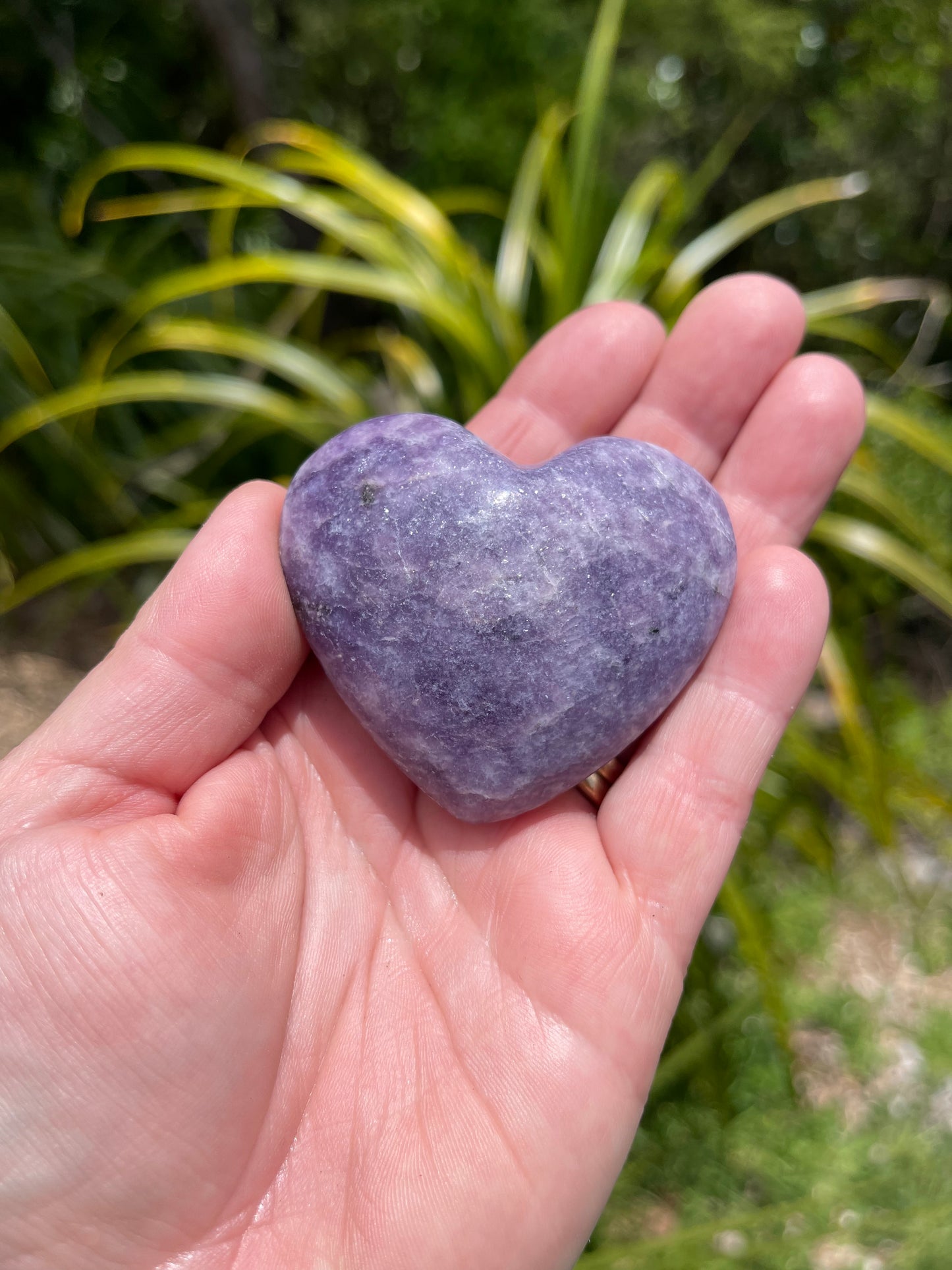 Lepidolite Puffy Hearts-Meduim Purple