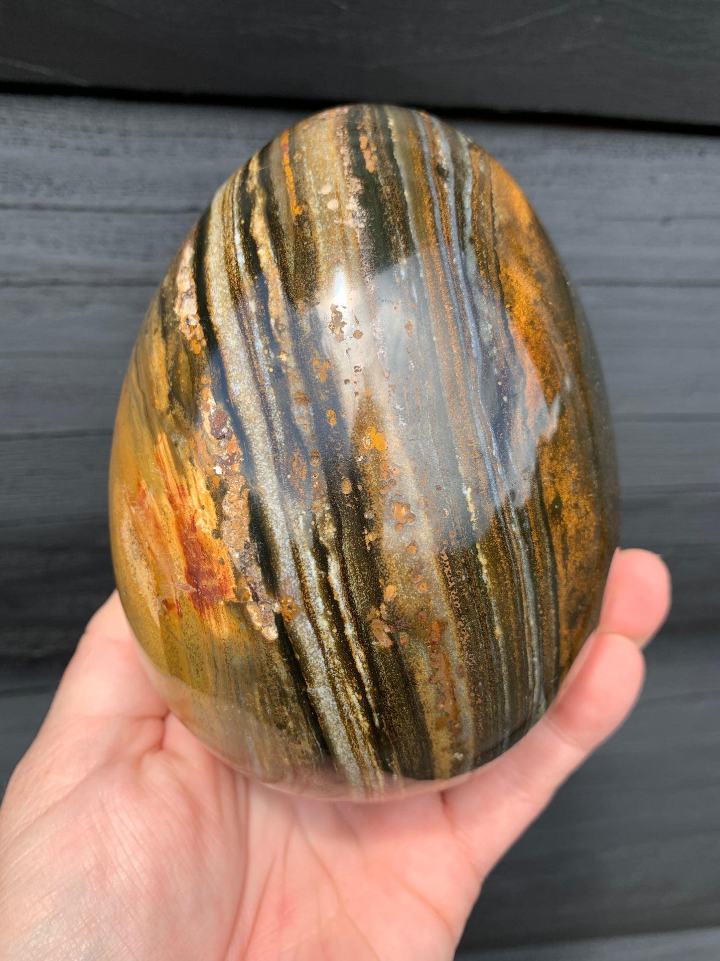 Ocean Jasper Carved stone Egg