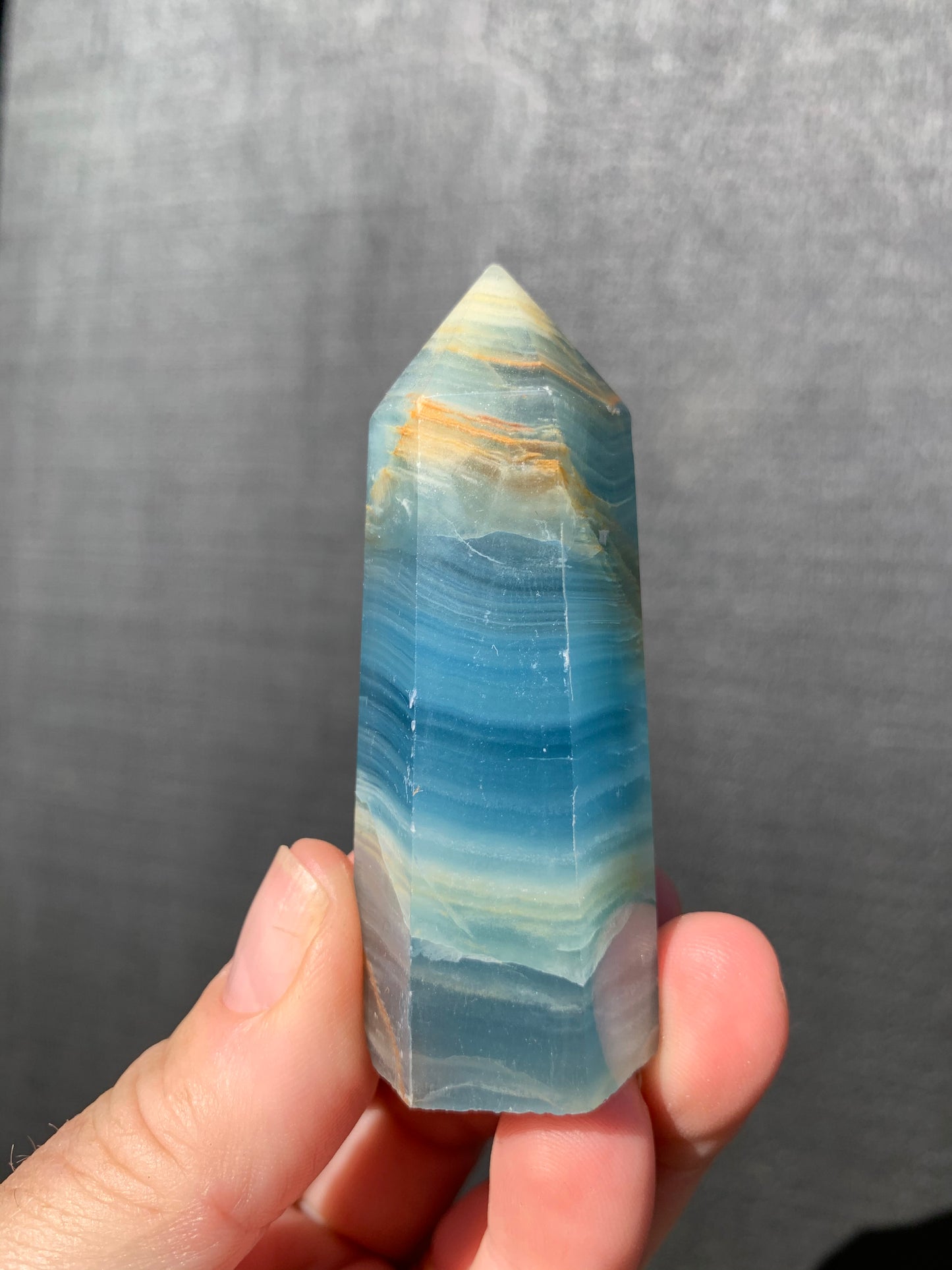 Aquatine Calcite Point