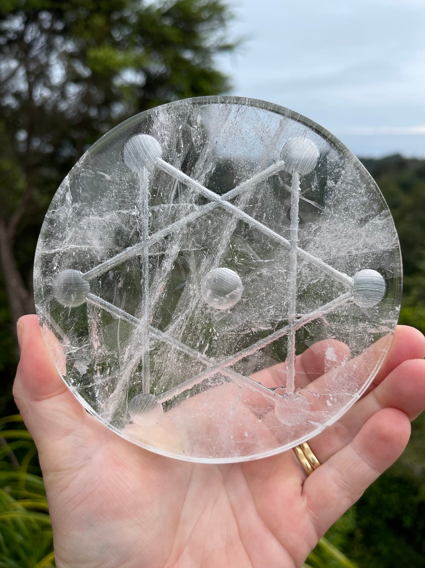 Clear Quartz Grid Plate