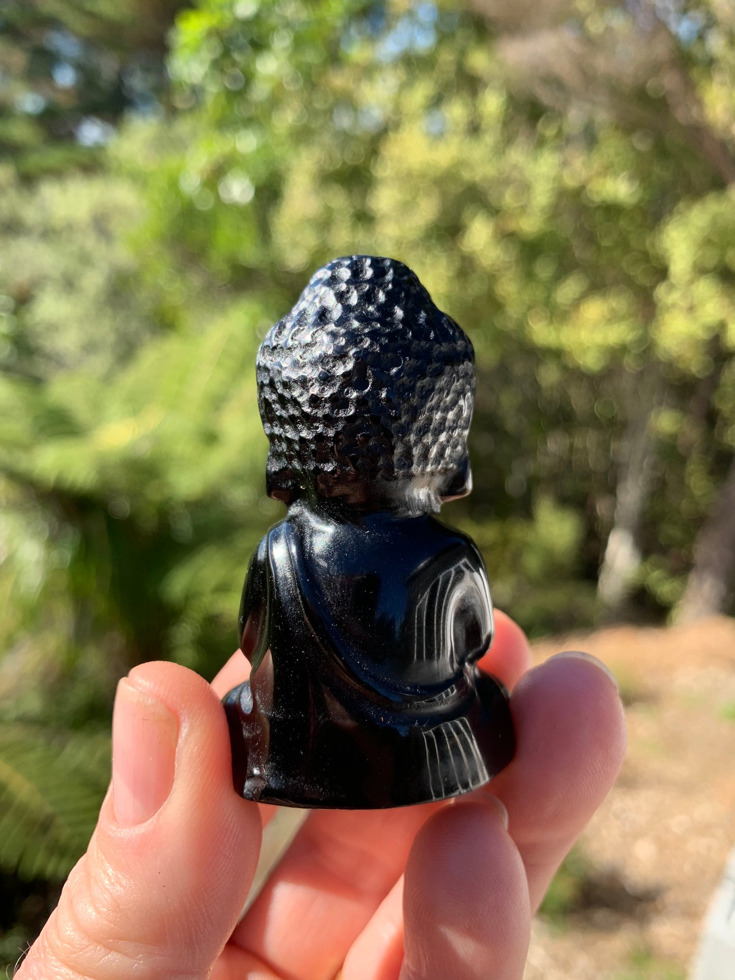 Black Obsidian Carved Buddha