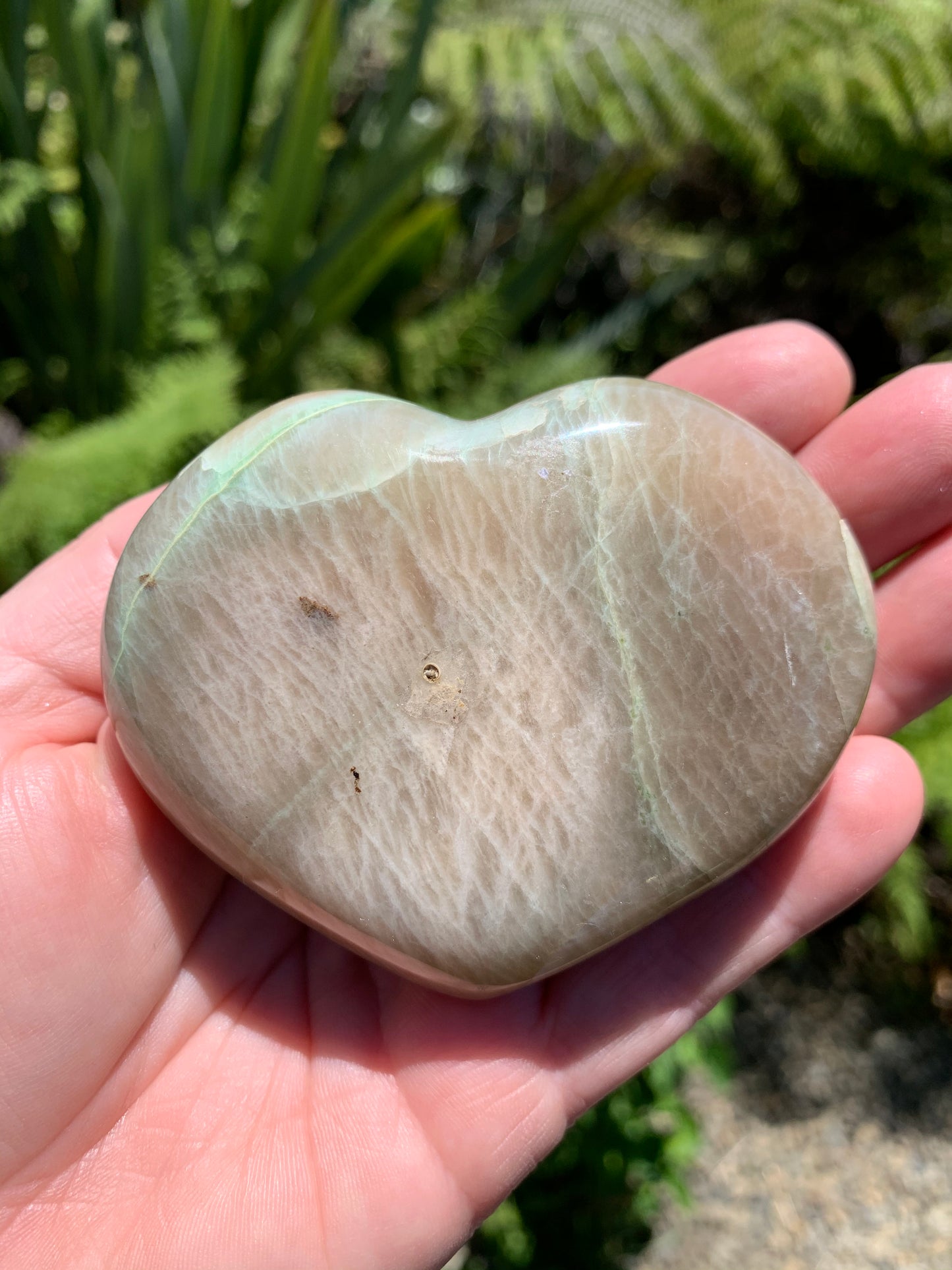 Green Moonstone/Garnierite Heart