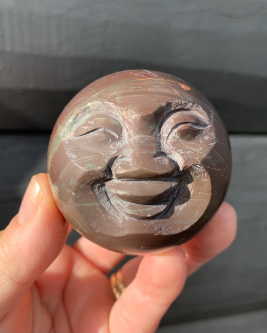 Cherry Creek Jasper Sphere, Happy Face