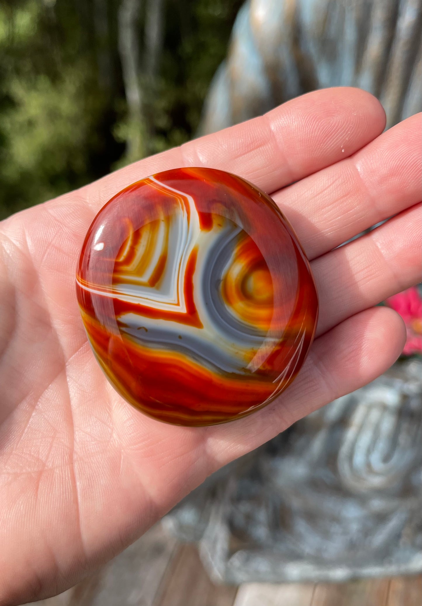 Banded Agate Palm Stone, Dyed