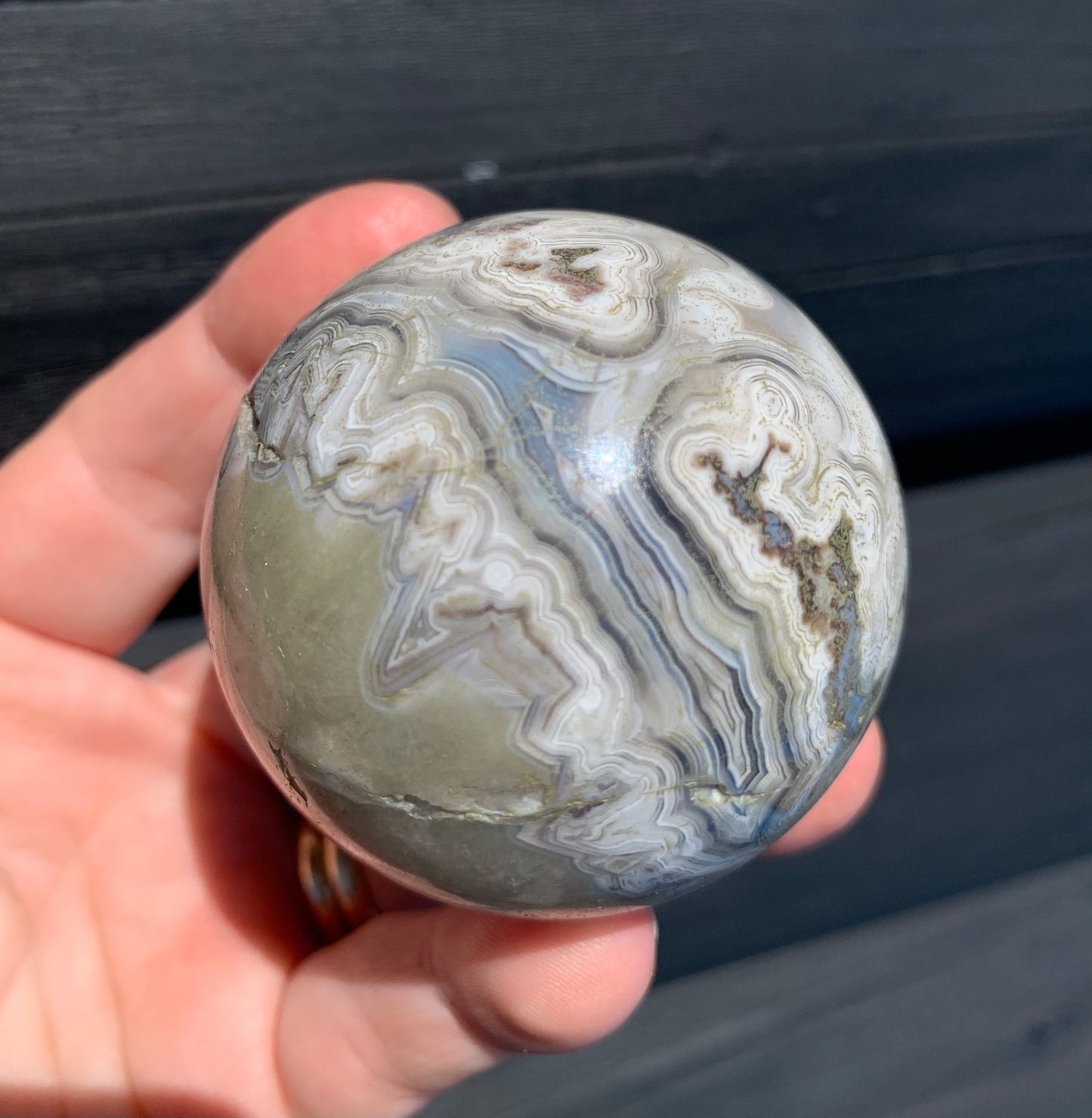 Crazy Lace Agate Sphere, Mexican