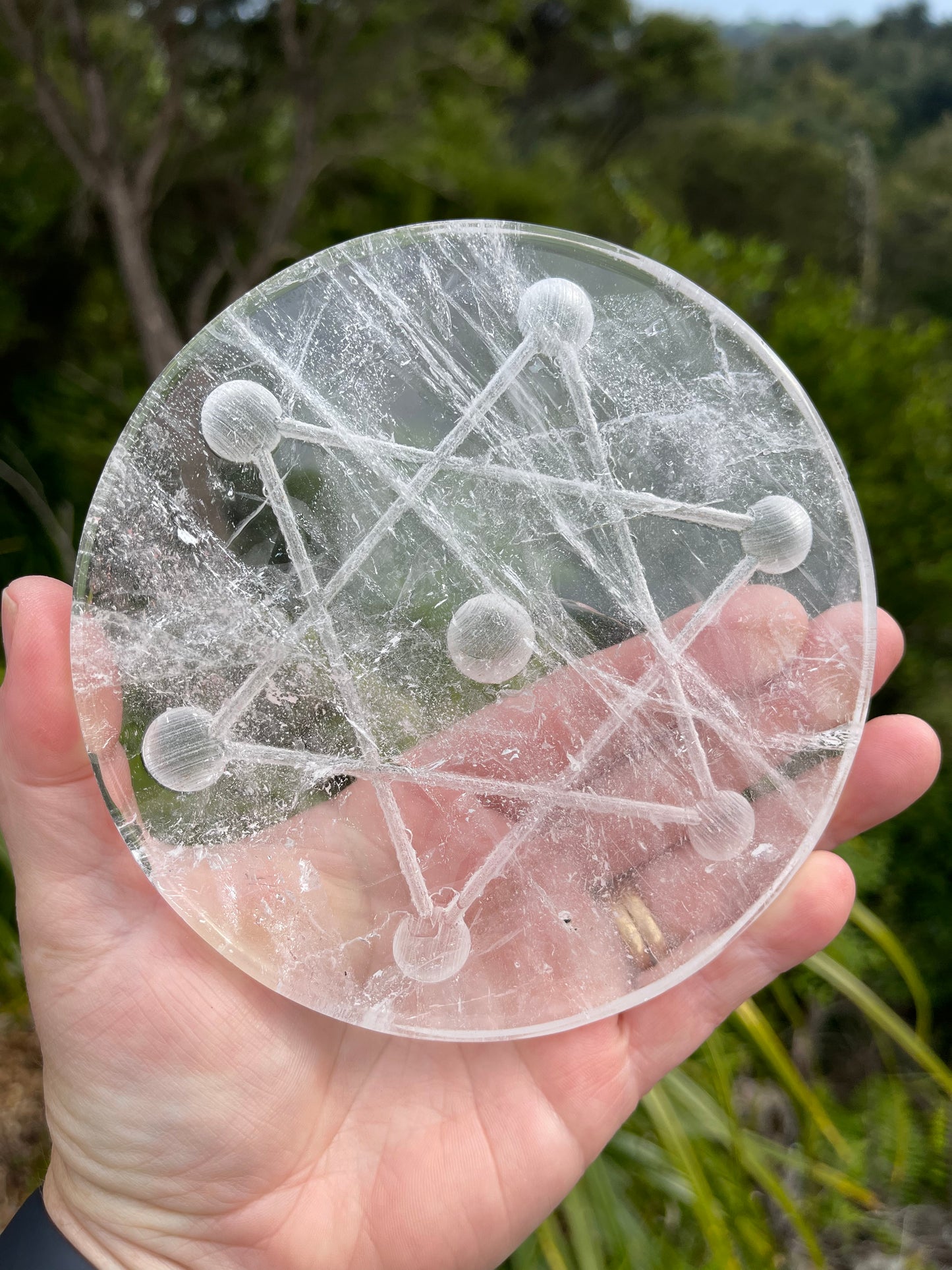 Clear Quartz Grid Plate