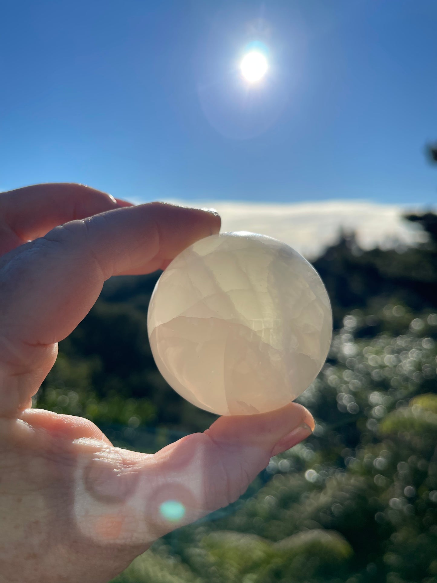 White Calcite Sphere