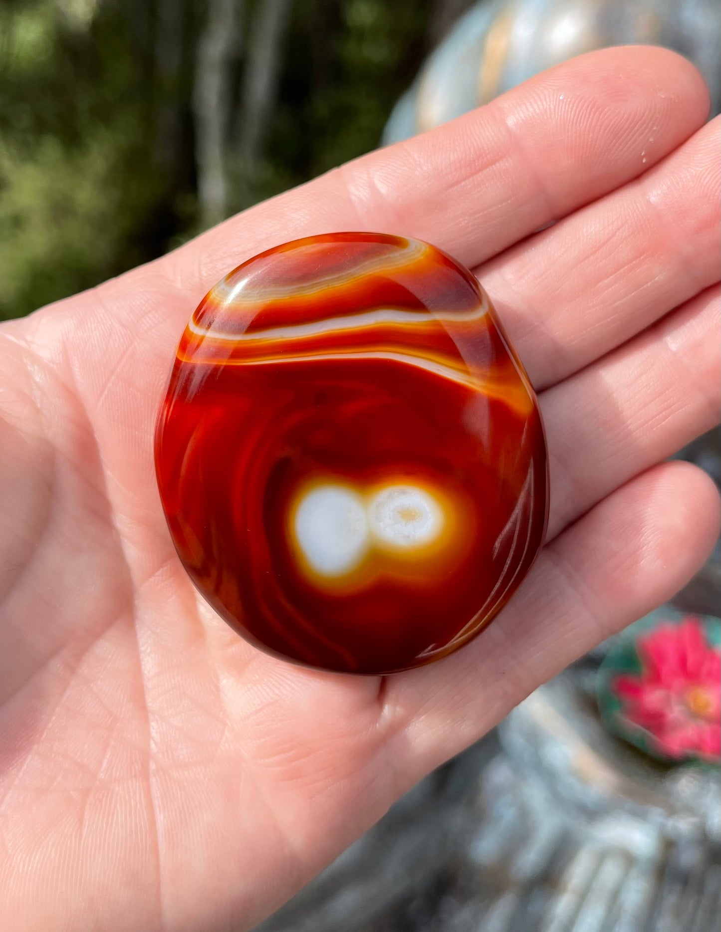 Banded Agate Palm Stone, Dyed