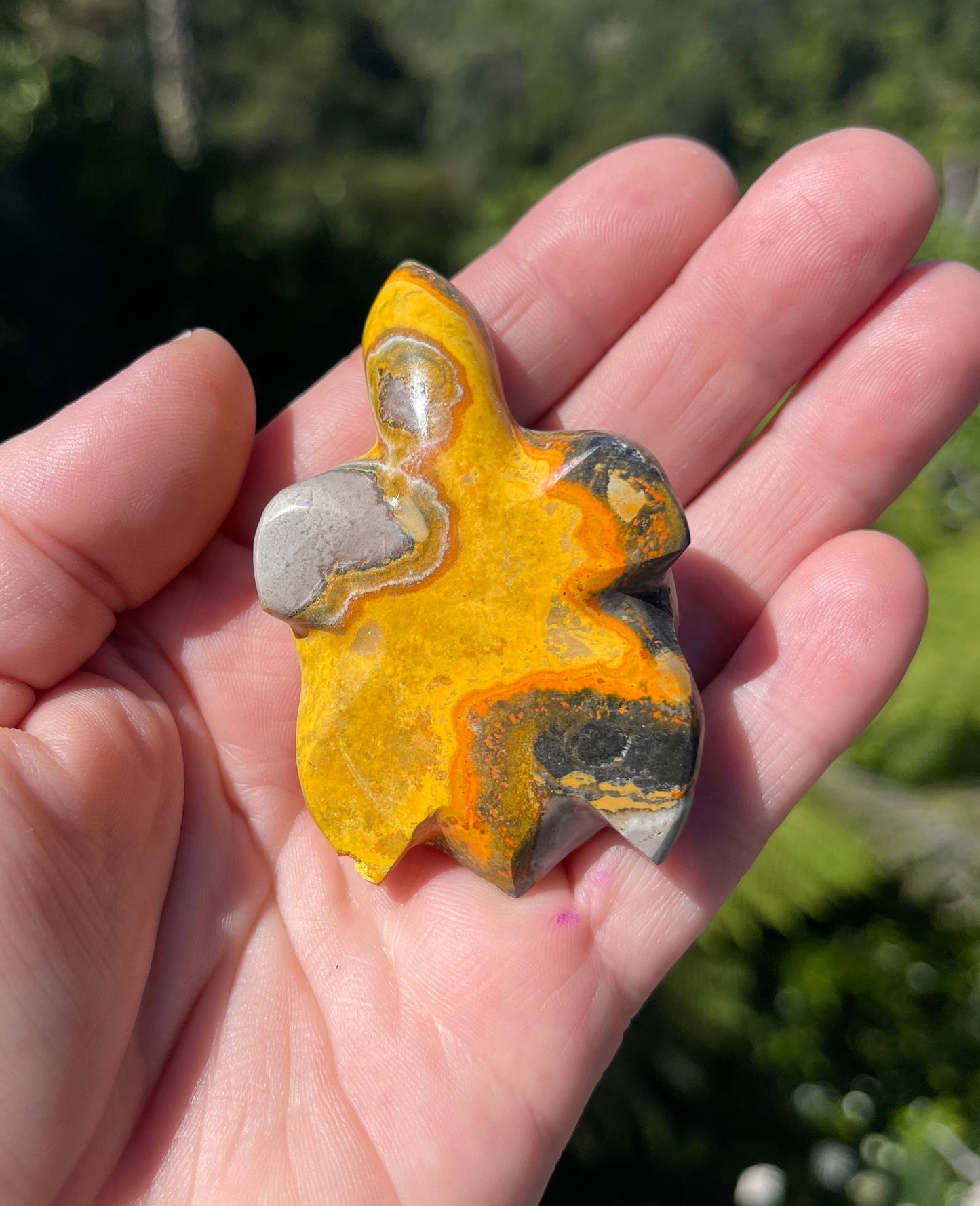 Bumblebee Jasper Carved Stone Turtle