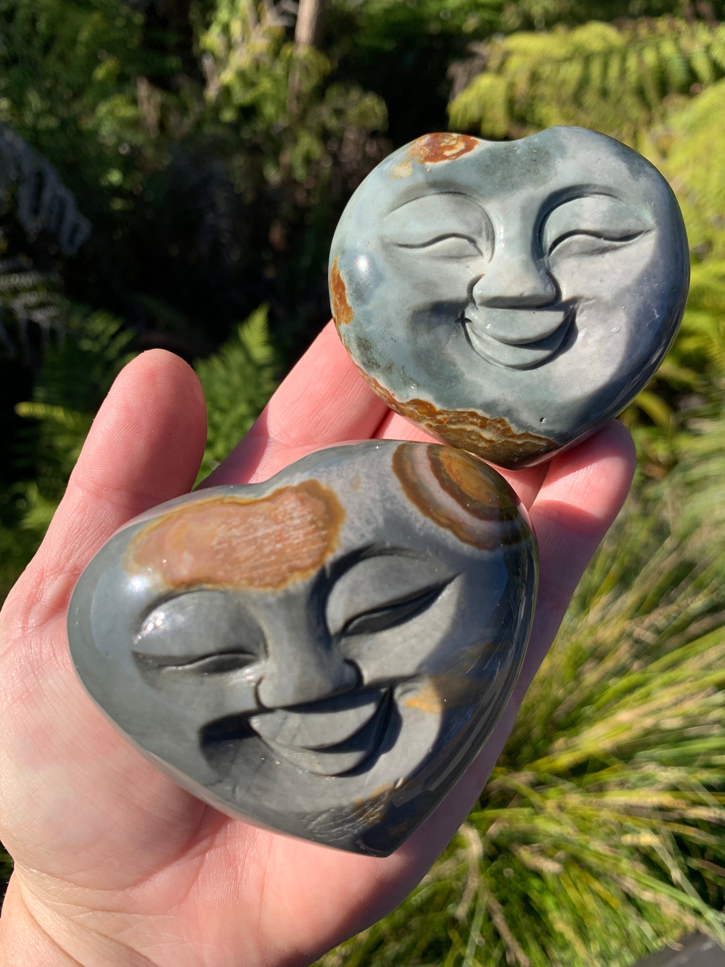 Polychrome Jasper Carved Happy Face