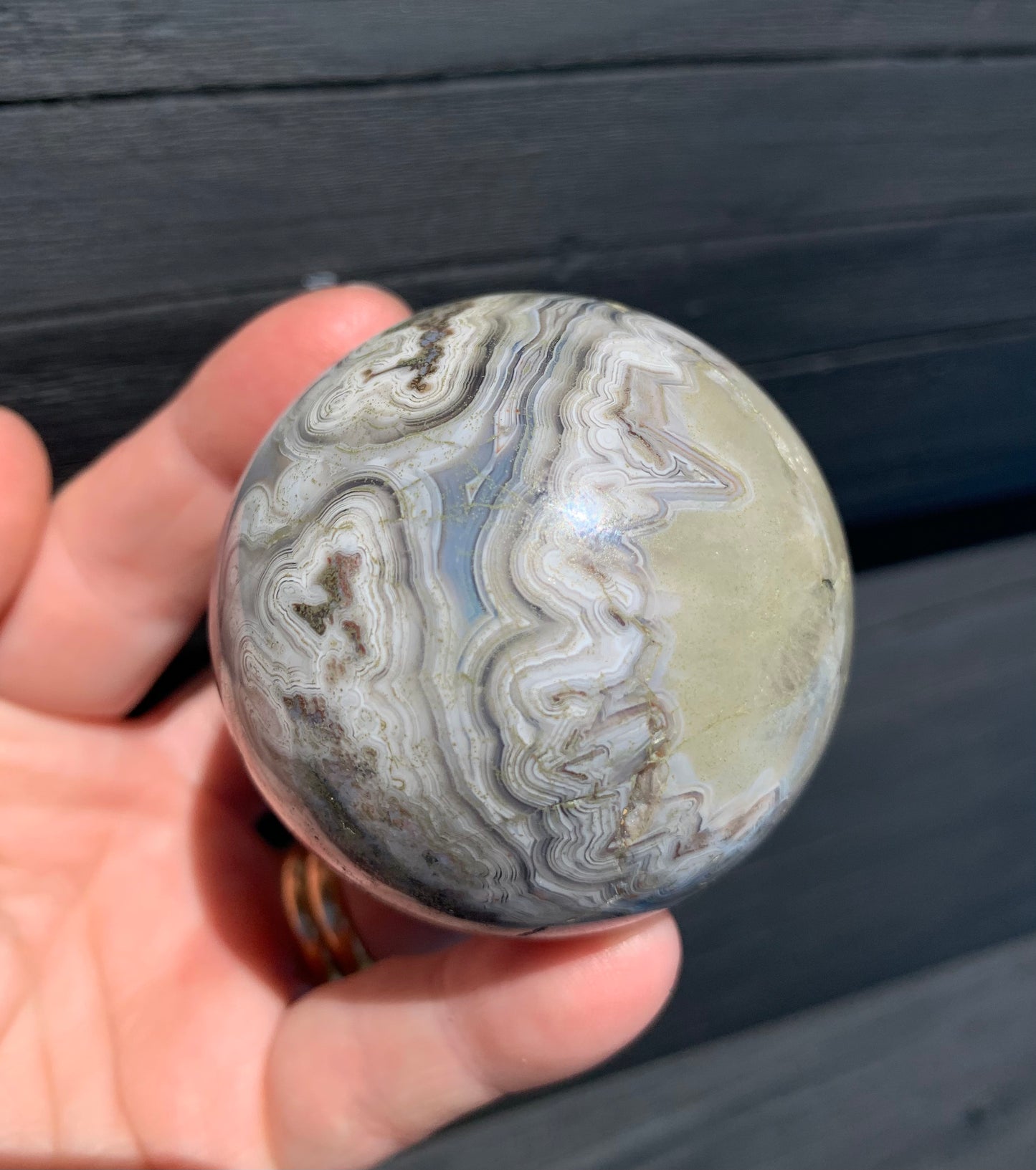 Crazy Lace Agate Sphere, Mexican