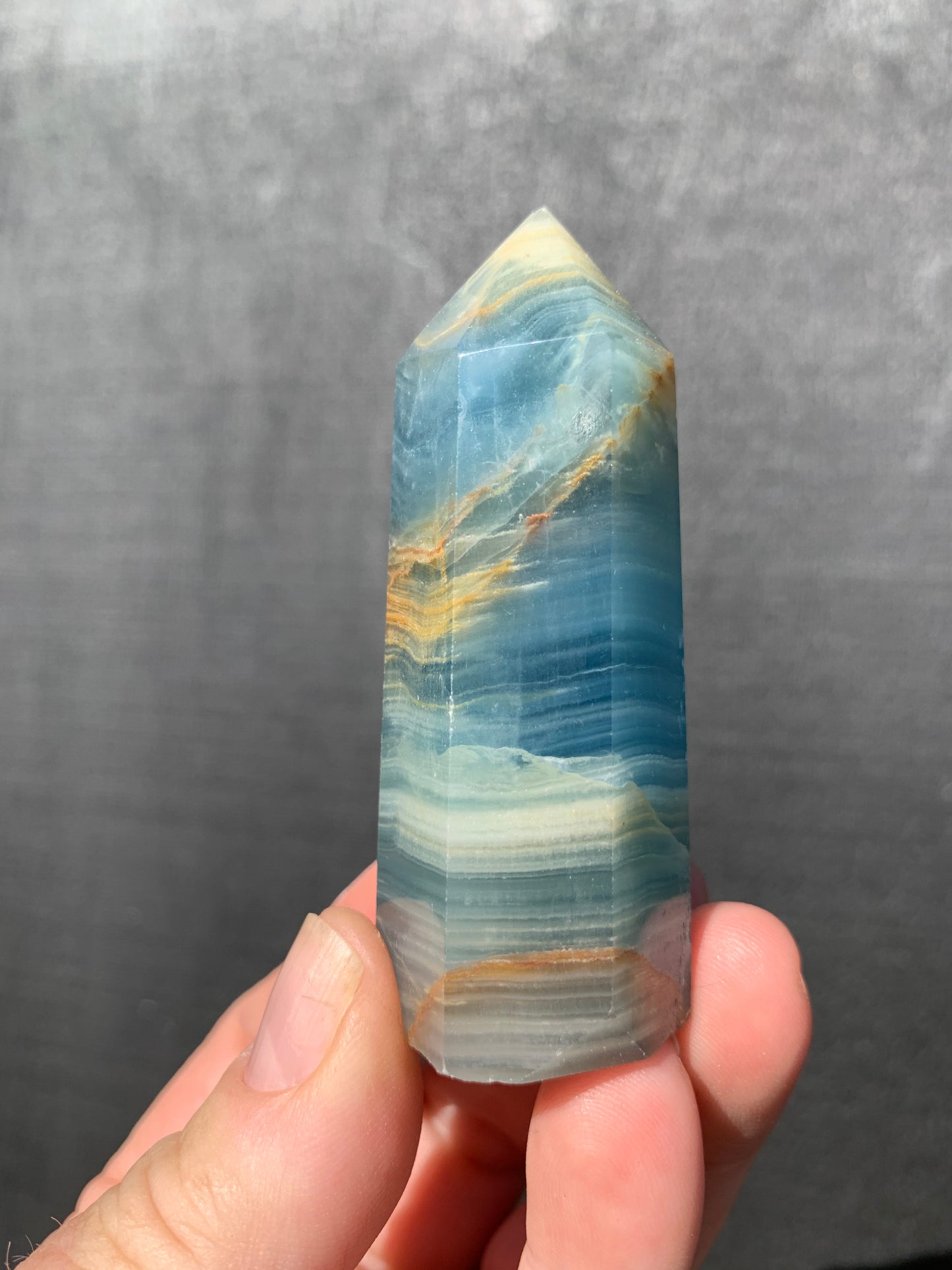 Aquatine Calcite Point