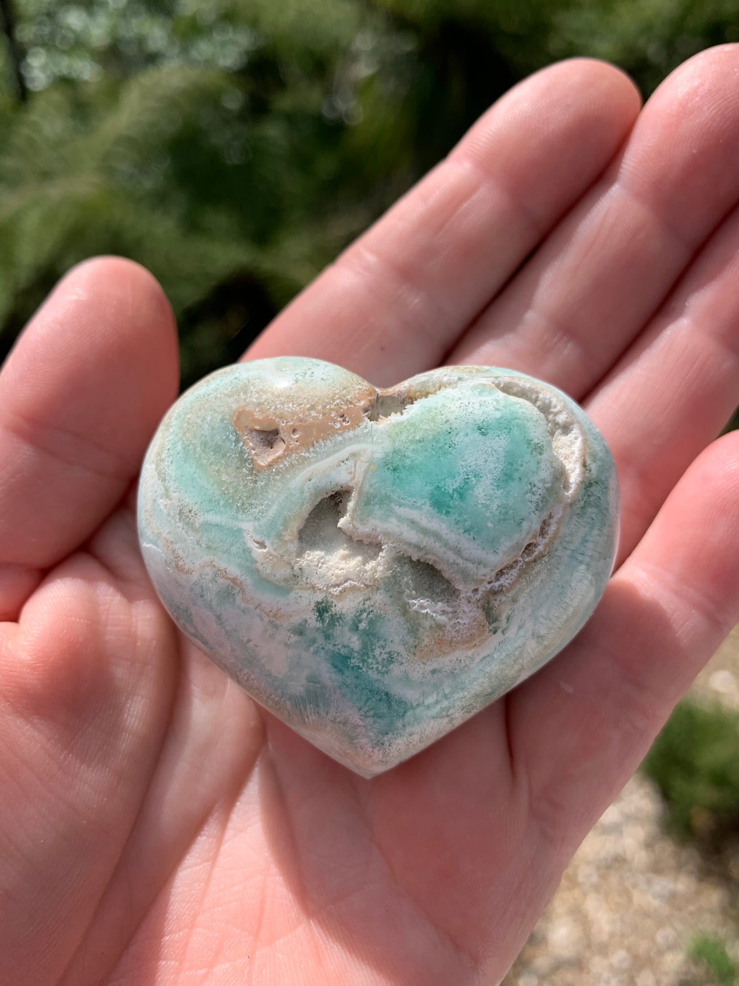 Blue Calcite/Aragonite Heart