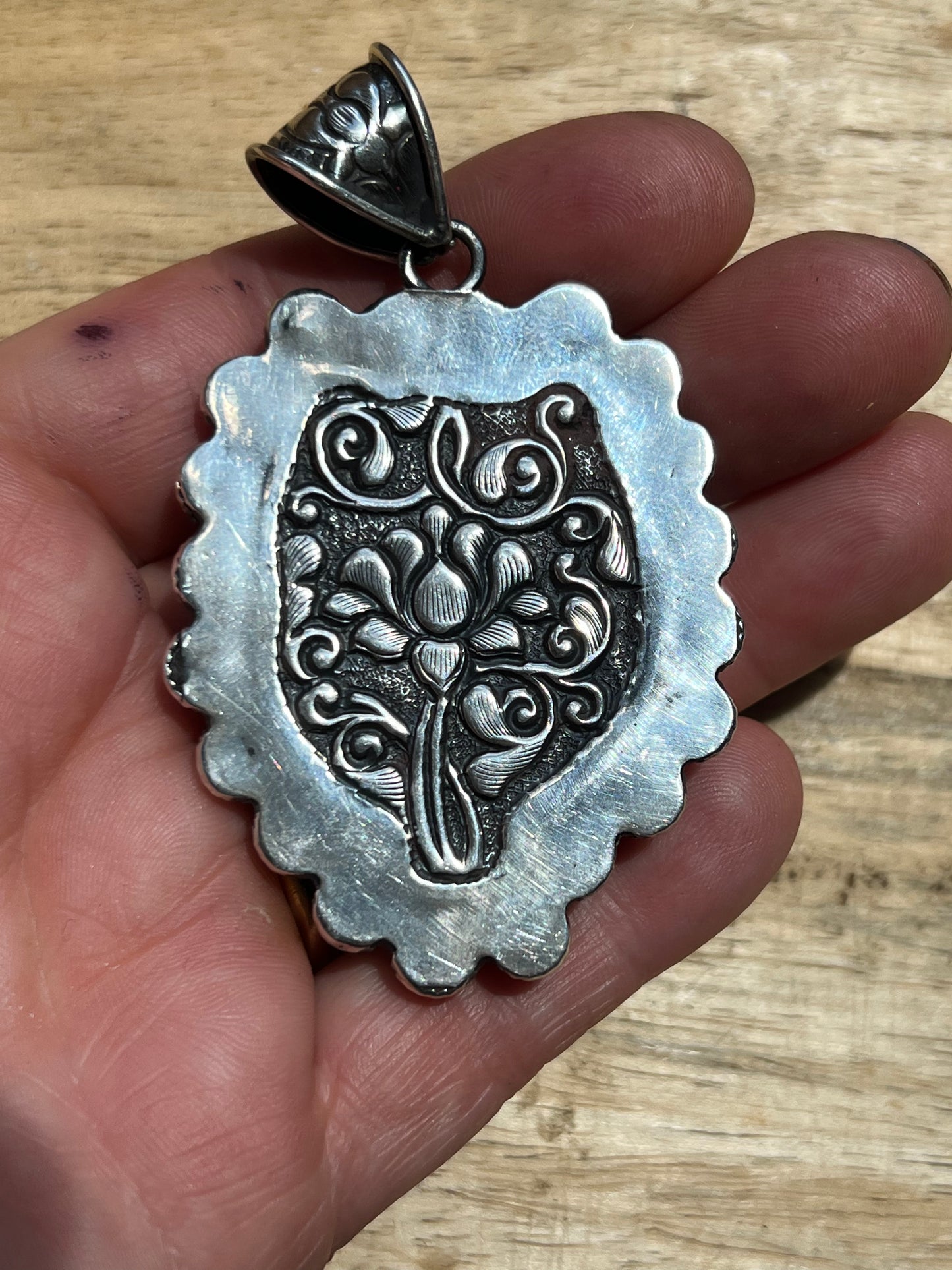 Sterling Silver and Labradorite Owl Pendant handmade