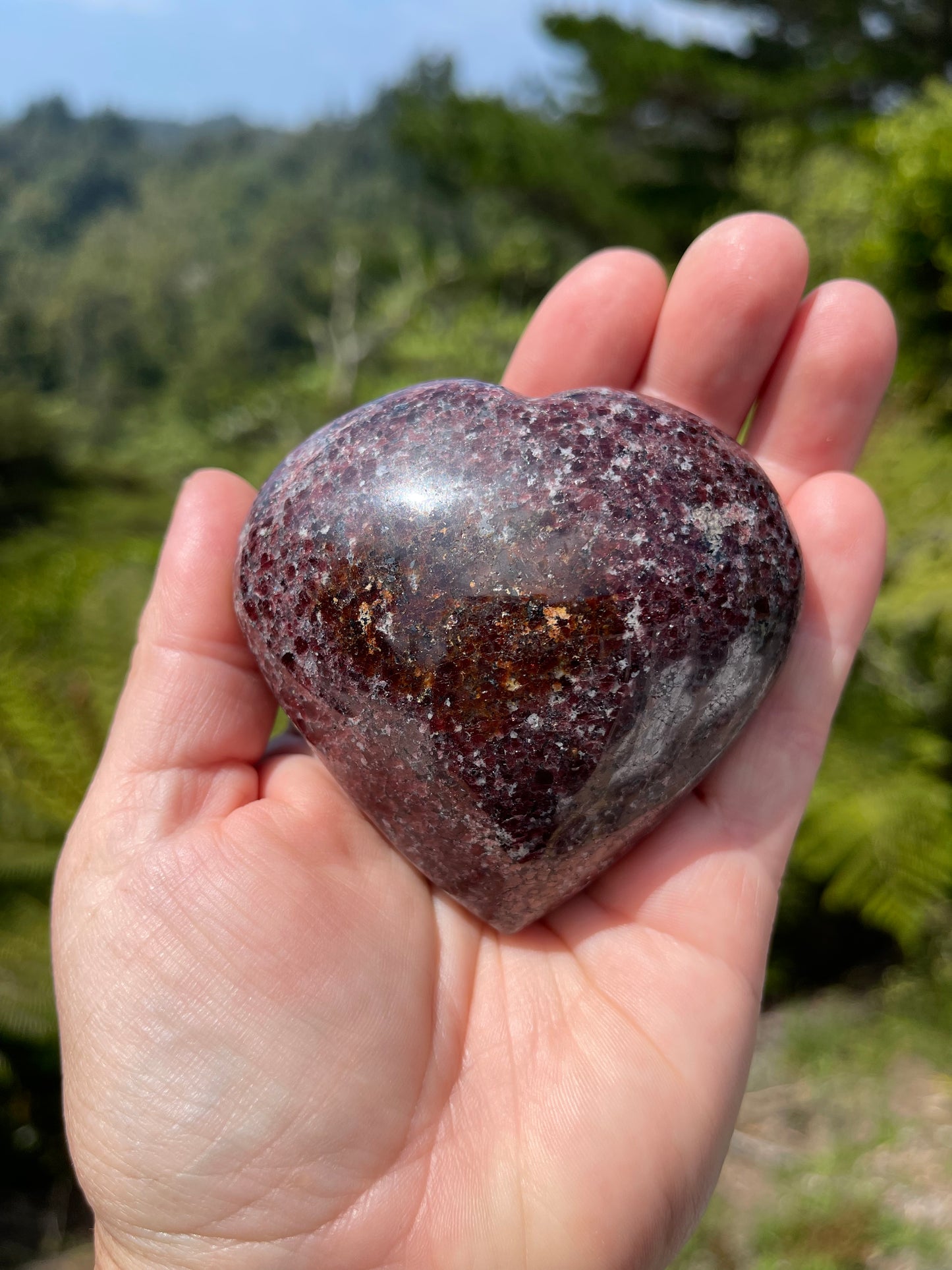 Garnet-Grenatite Puffy Heart
