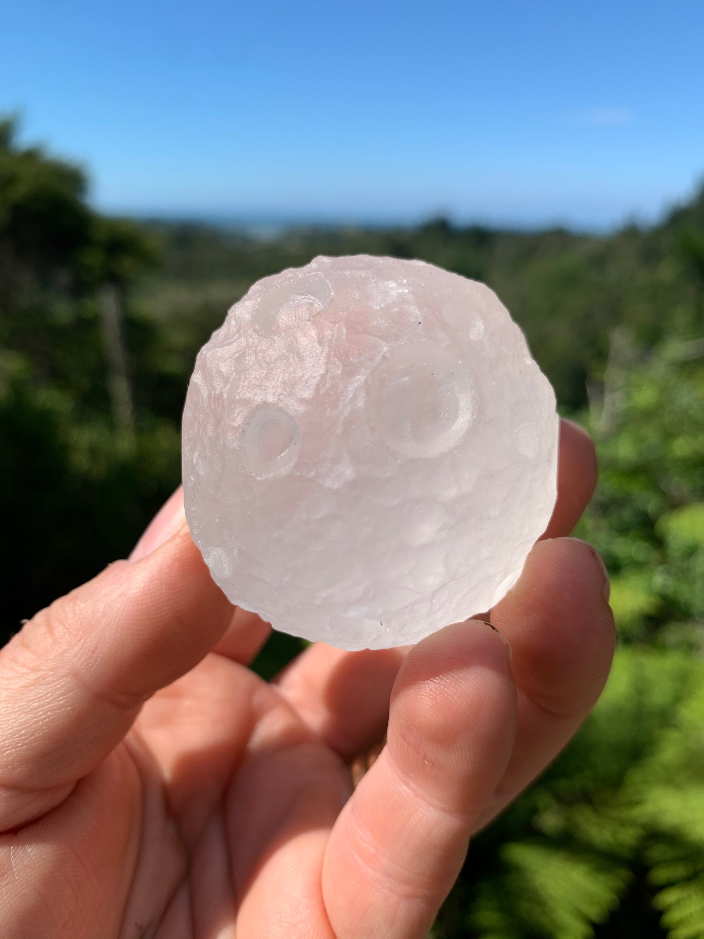 Clear Quartz Carved Moon