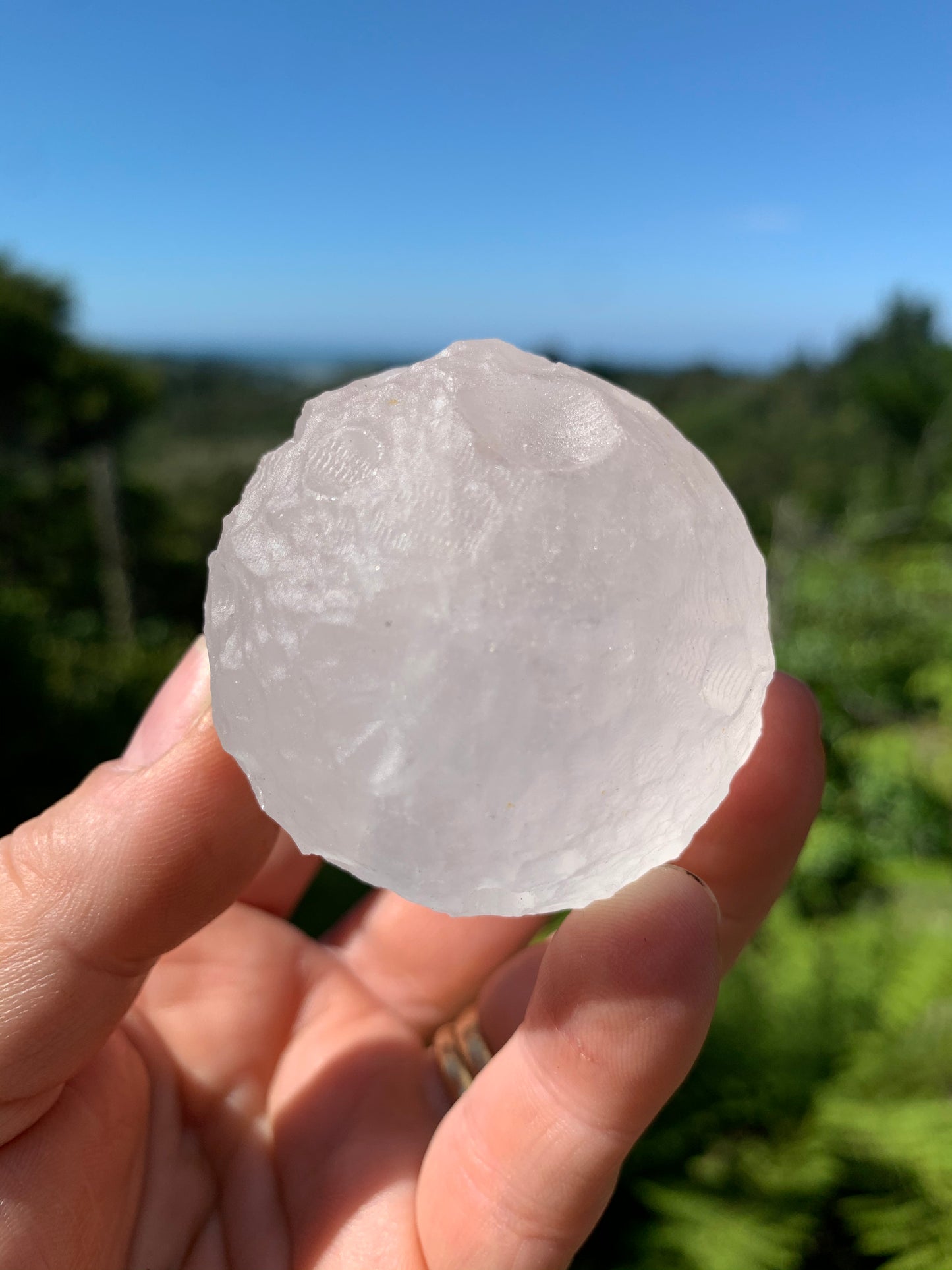 Clear Quartz Carved Moon