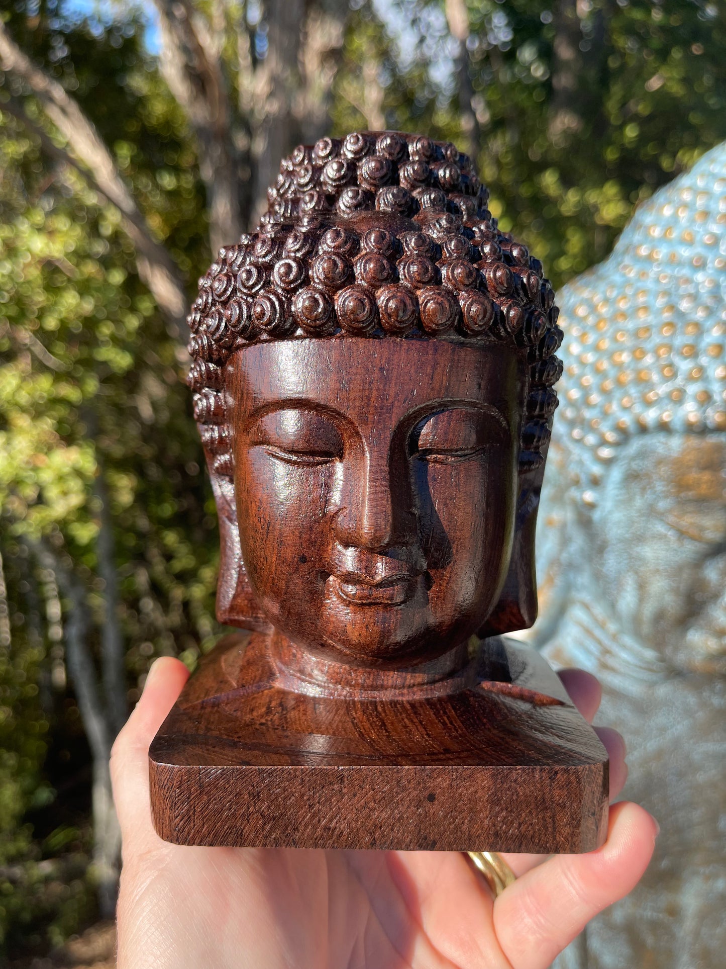 Wood Buddha Head