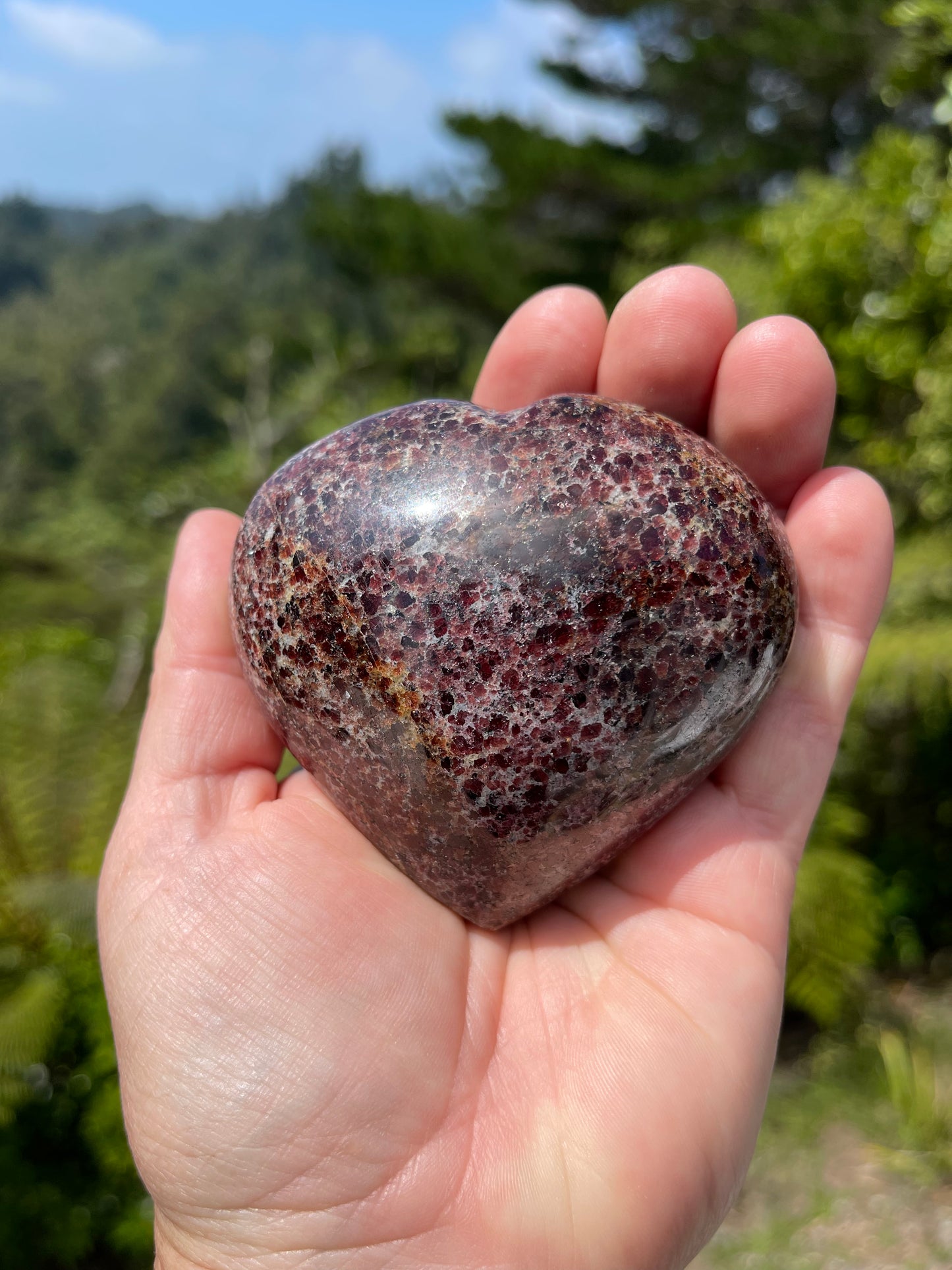 Garnet-Grenatite Puffy Heart